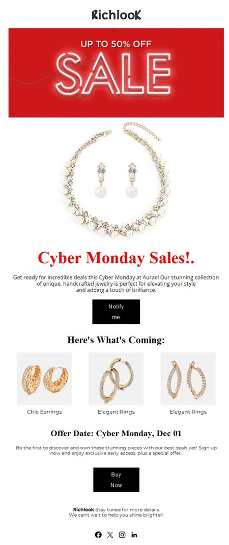 Cyber Monday email 